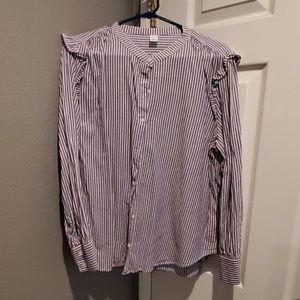 Purple striped dress blouse